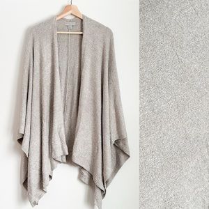 Barefoot Dreams cozychic lite grey weekend wrap open front cardigan